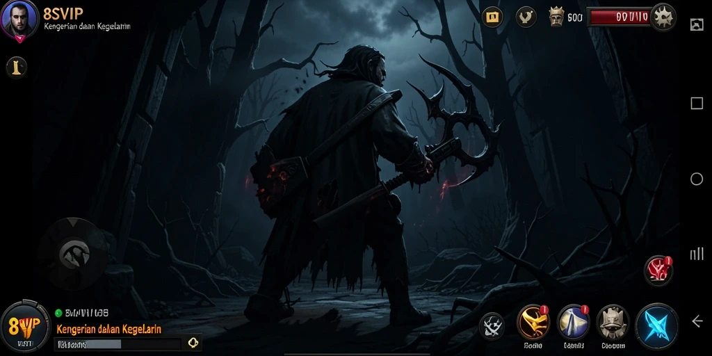 Screenshot gameplay 8SVIP dengan suasana menyeramkan dan misterius.