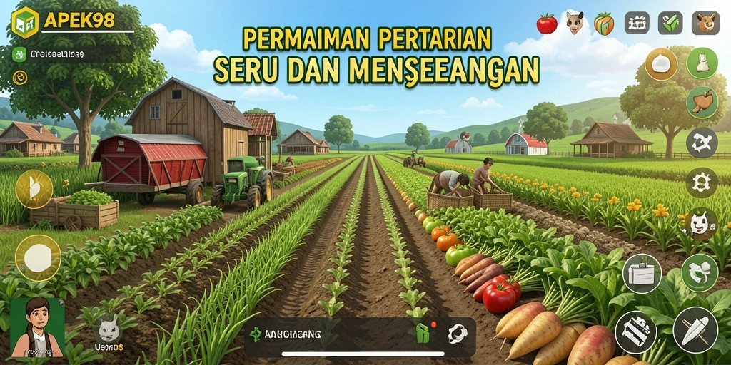 Screenshot APEK88 yang menunjukkan kebun indah dengan berbagai tanaman.