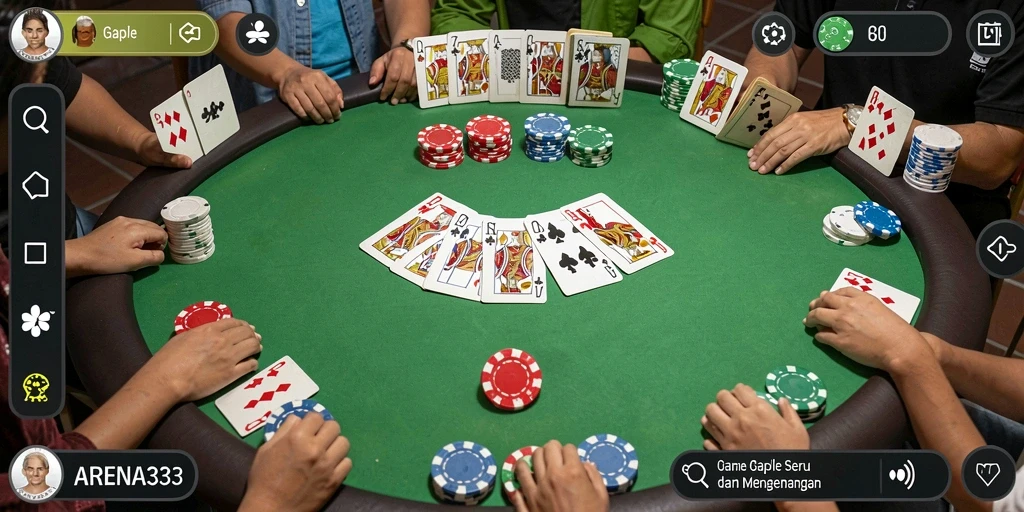 Tampilan gameplay seru dari ARENA333 saat bermain Gaple.