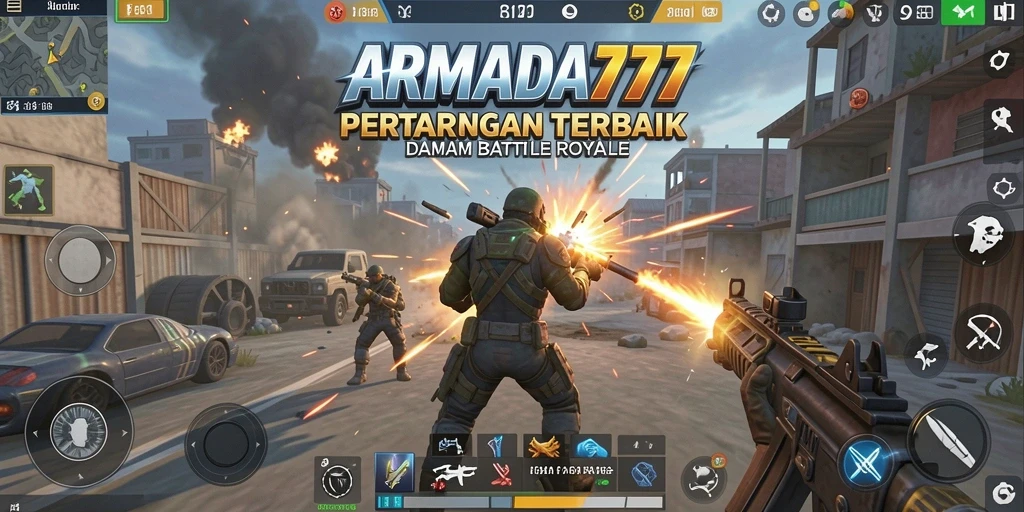 Tangkapan layar gameplay menampilkan aksi pertarungan intens di ARMADA777.