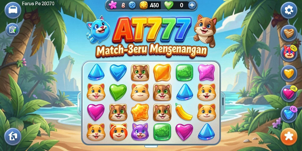 Tangkapan layar menampilkan aksi seru dari permainan Match-3 yang menantang.