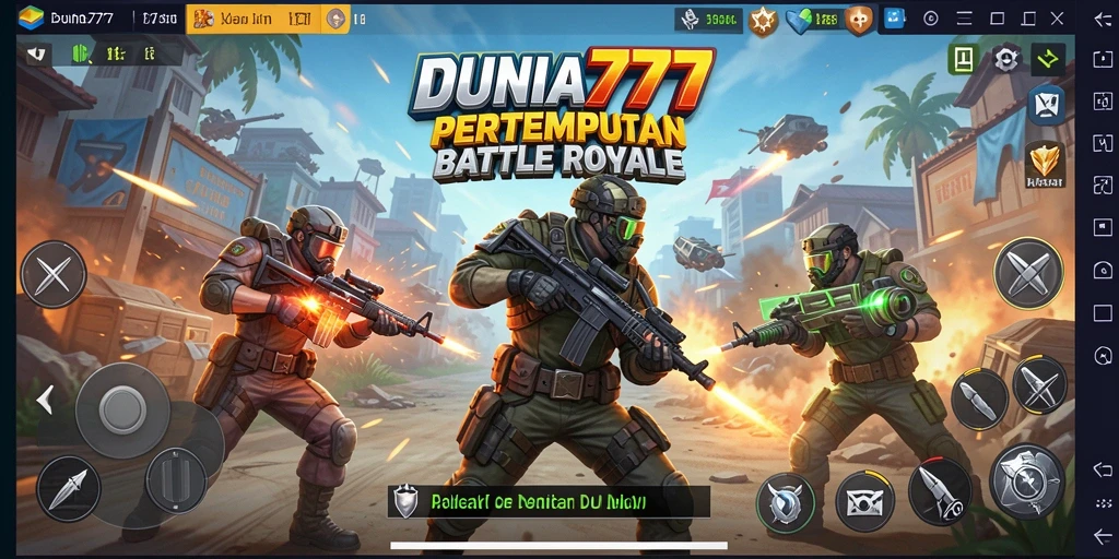 Tampilan seru dari pertempuran di dalam game DUNIA777.