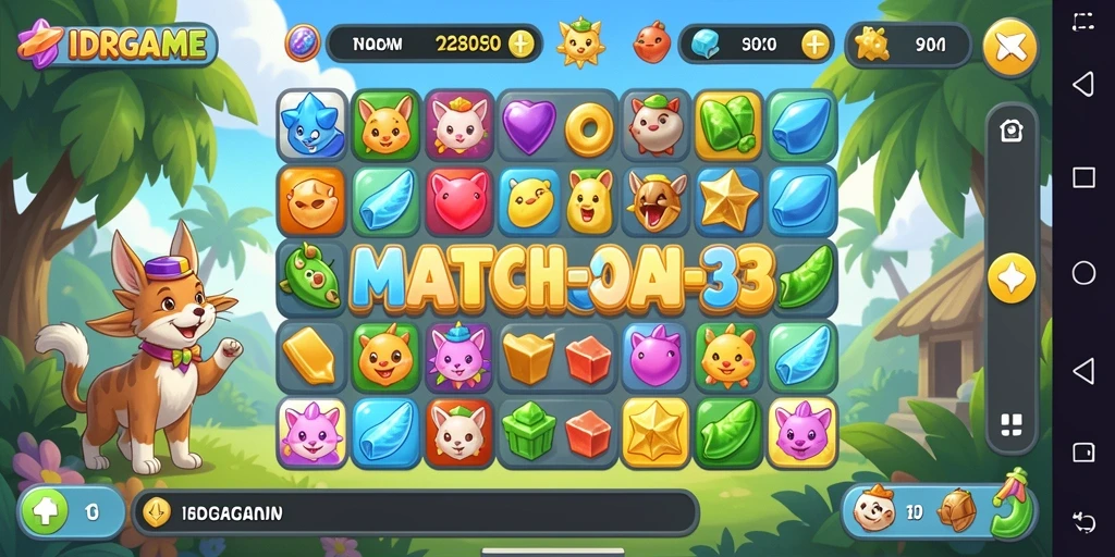Screenshot gameplay <strong>IDRGAME</strong> menampilkan aksi mencocokkan yang seru.