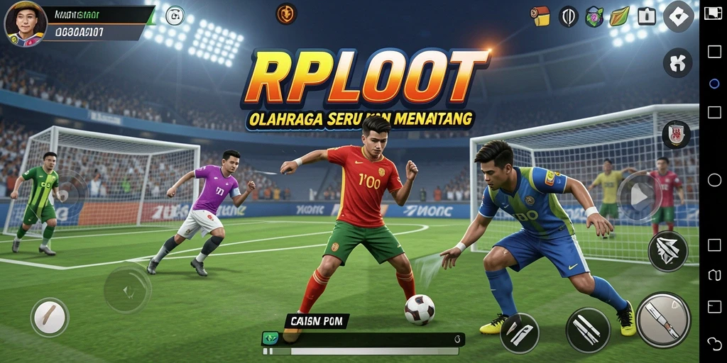 Tampilan permainan olahraga yang mendebarkan dan penuh aksi.