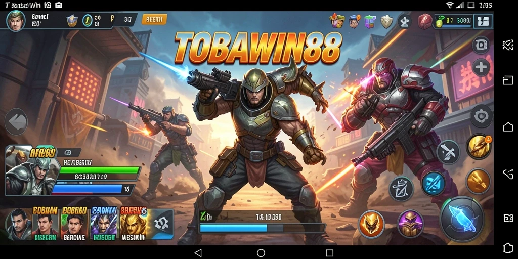 Tampilan seru gameplay TOBAWIN88 yang penuh aksi dan adrenalin.