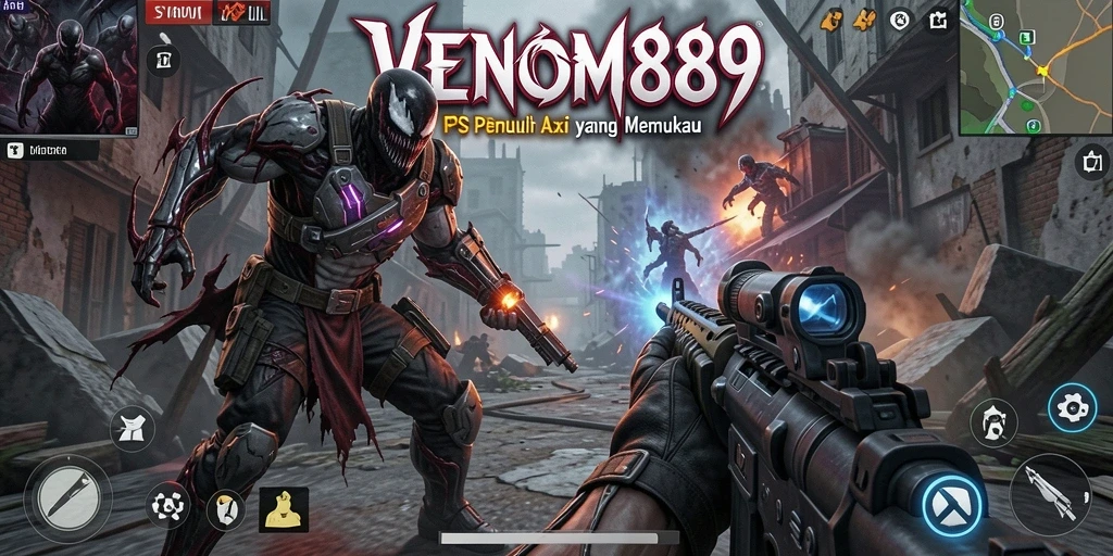 Screenshot utama gameplay menampilkan aksi tembak-menembak yang mendebarkan.